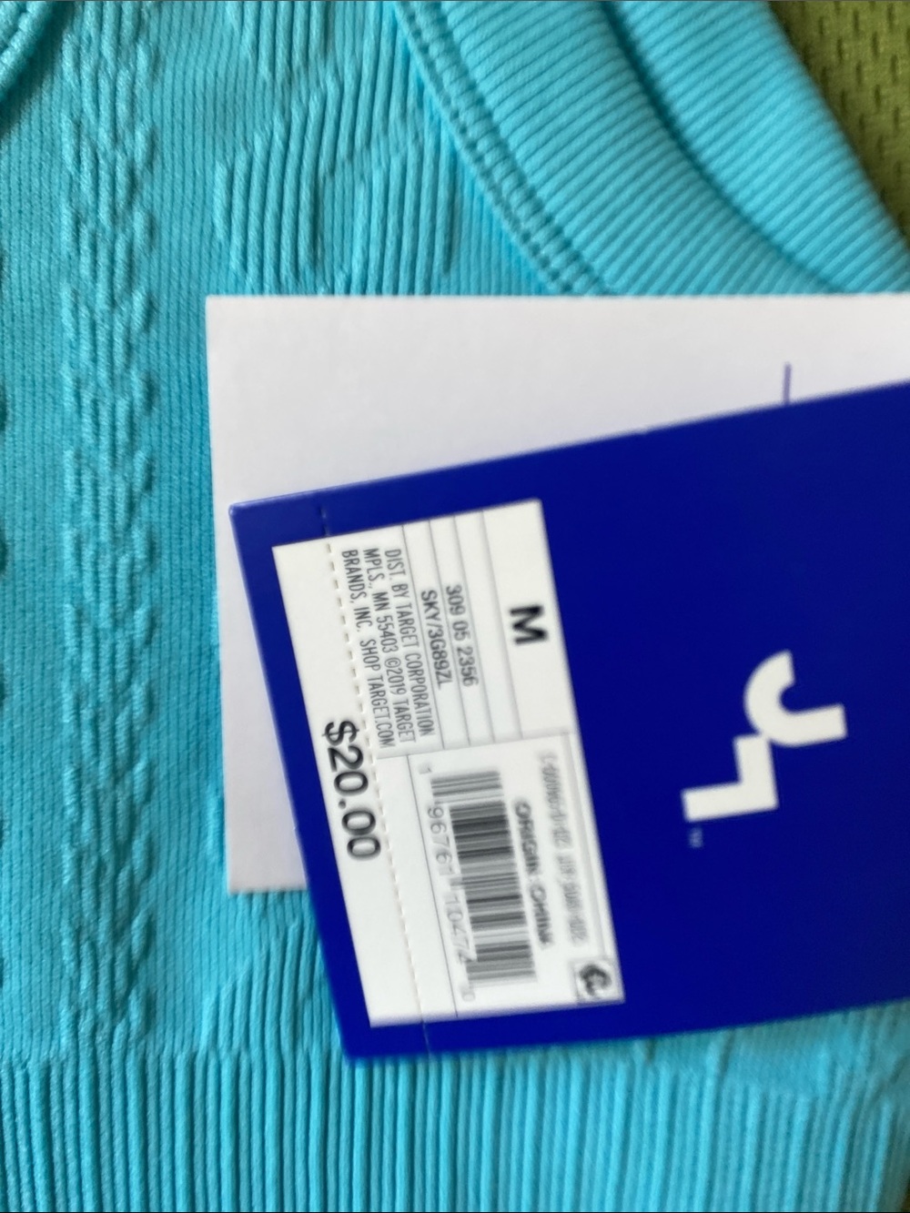 JoyLab Turquoise Ribbed Square-Neck Crop Tank - Picture 4 of 4